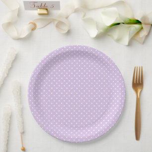 Pastell-Lila-Tupfen-Baby-Shower Pappteller