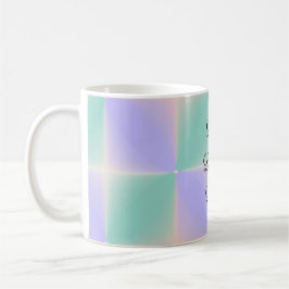 Pastell Lila und grüne Quadrate Kaffeetasse