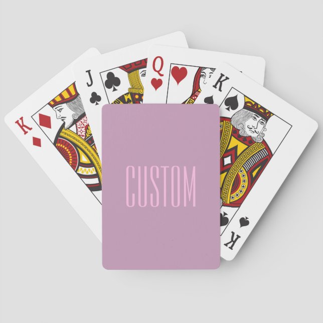 Pastell Lila und leicht rosa | Moderner bearbeitba Spielkarten (Rückseite)