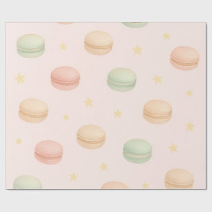 Pastell-Macarons- und Stern-Wasserfarben-Geschenkp Geschenkpapier