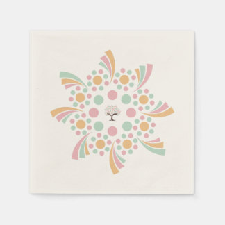 Pastell-Mandala Baum des Lebens Serviette