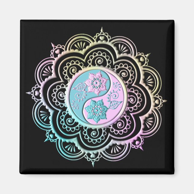 Pastell-Mandala Magnet (Vorne)