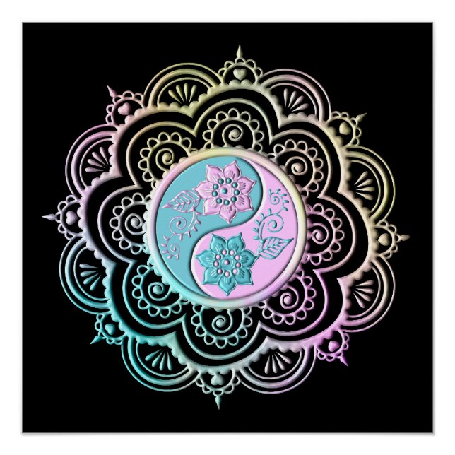 Pastell-Mandala Poster (Vorderseite)
