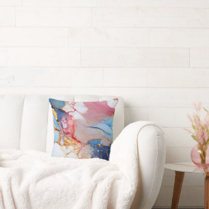 Pastell-Marmor mit goldener Eleganz Kissen