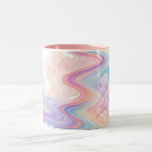 Pastell-Marmor-Wirbel-Akzent-Tasse Zweifarbige Tasse
