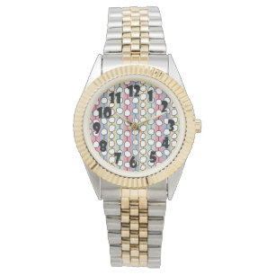 Pastell MCM farbenfrohe Linien Armbanduhr
