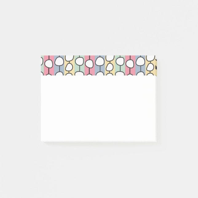 Pastell MCM farbenfrohe Linien Post-it Klebezettel (Vorderseite)