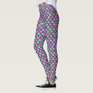 Pastell-Meerjungfrau-Schuppen Leggings