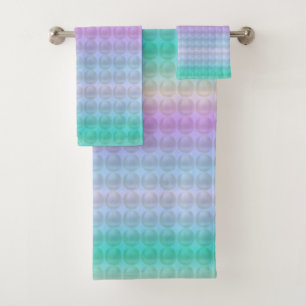 Pastell Mehrfarbige Abstrakte Geometrische Formen Badhandtuch Set
