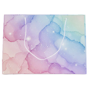 Pastell Mermaid Stardust Wasserfarbe Abstrakt Große Geschenktüte