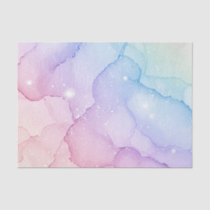 Pastell Mermaid Stardust Wasserfarbe Abstrakt Seidenpapier