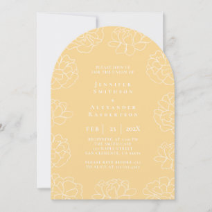 Pastell-Minimalistische botanische Hochzeitseinlad Einladung