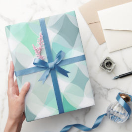 Pastell-Mint-Aquamarin-Sanftdrift-Weiß Abstraktes  Geschenkpapier
