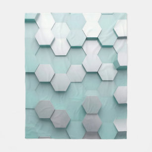Pastell-Mint-Sechseck 3D-Mosaik Fleecedecke