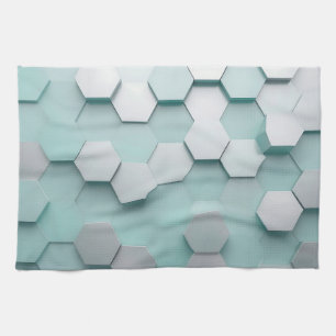 Pastell-Mint-Sechseck 3D-Mosaik Geschirrtuch