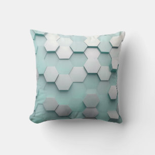 Pastell-Mint-Sechseck-3D-Mosaik Kissen