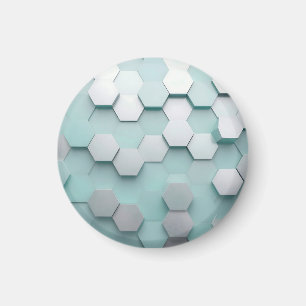 Pastell-Mint-Sechseck 3D-Mosaik Magnet
