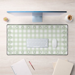 Pastell-Mint-Segensrand-Gingham-Wellensaum Schreibtischunterlage