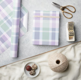 Pastell-Minz-Lavendel-Weiche Gitterstruktur Weiße  Geschenkpapier