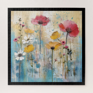 Pastell-Mohn-Impasto-Ölgemälde