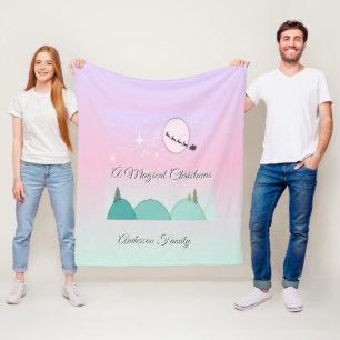 Pastell-Mondlicht-Weihnachten Cozy Glow Fleecedecke