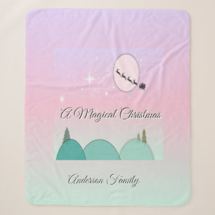 Pastell-Mondlicht-Weihnachtsfamilie-Sherpa-Glanz Sherpadecke