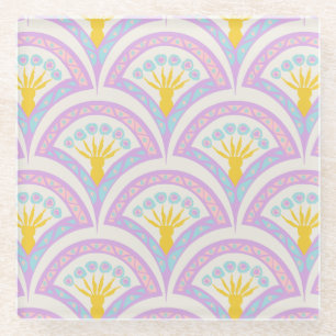 Pastell-Muster mit Muschelform Glasuntersetzer