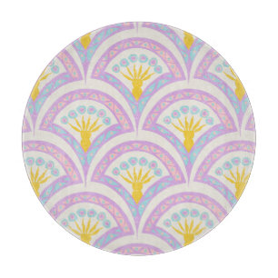Pastell-Muster mit Muschelform Schneidebrett