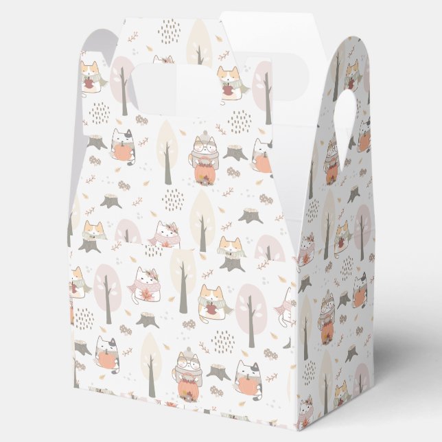 Pastell Niedliche Katzen Geschenkschachtel (Geöffnet)