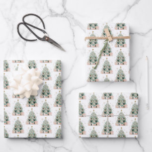 Pastell-Nussknacker-Weihnachten Geschenkpapier Set
