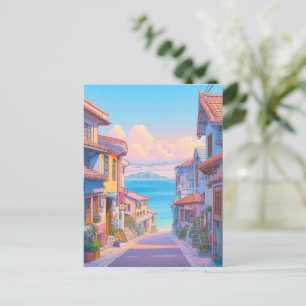 Pastell Okinawa Strandstraße Postkarte