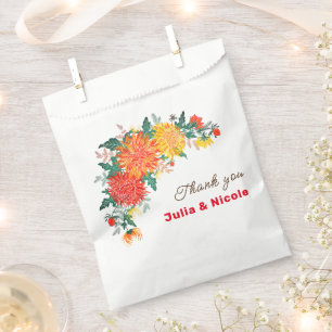 Pastell Orange Gelbe Frühlings-Dahlien-Blumen Hoch Geschenktütchen