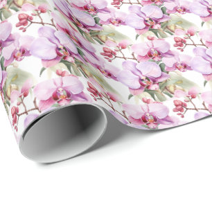 Pastell-Orchideen Geschenkpapier
