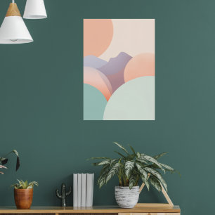 Pastell-Organische-Kreise Poster Boho-Abstrakte