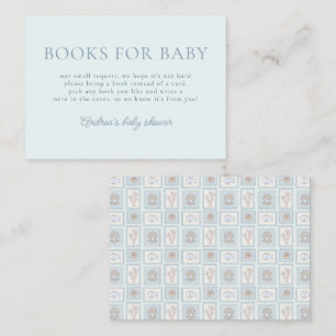 Pastell-Ozean-Stempel Baby-Shower-Bücher für Baby Begleitkarte