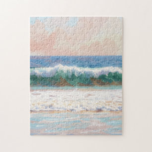Pastell-Ozeanwellen-Szene-Puzzle