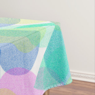 Pastell Pale Turquoise Abstrakt Art Circles Tischdecke