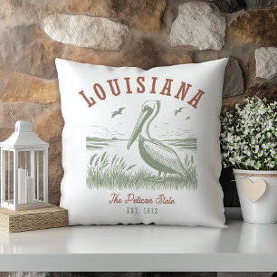 Pastell-Pelikan Louisiana Bundesstaat Kissen