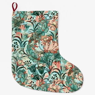 Pastell-Pfingstrosen-Tulpen-Krokus-William-Morris- Großer Weihnachtsstrumpf