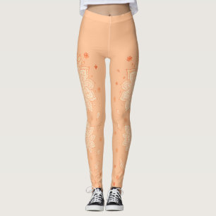 Pastell-Pfirsich-Mandala-Minimalist-Yoga Leggings