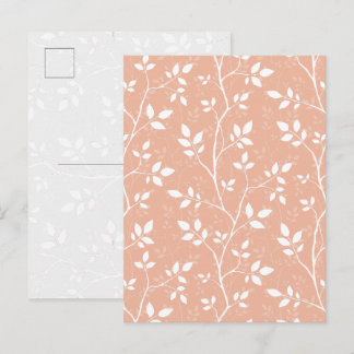 Pastell-Pfirsich-Minimalistische Botanische Kunst- Feiertagspostkarte