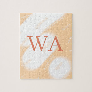 Pastell-Pfirsich-Orange-Weiß-Monogramm Retro-Bold-
