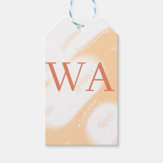 Pastell-Pfirsich-Orange-Weiß-Monogramm Retro-Bold- Geschenkanhänger
