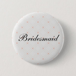 Pastell Pfirsich und Creme Geometrische Brautjungf Button