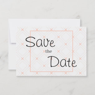 Pastell-Pfirsich und cremefarbene Geometrie Save The Date