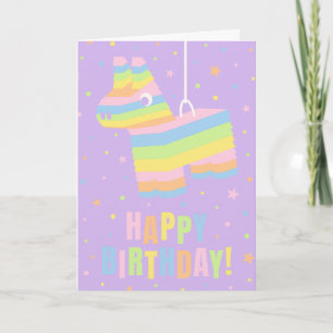 Pastell-Piñata-Happy-Birthday-Karte Karte
