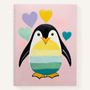 Pastell Pinguin Herz Notizbuch