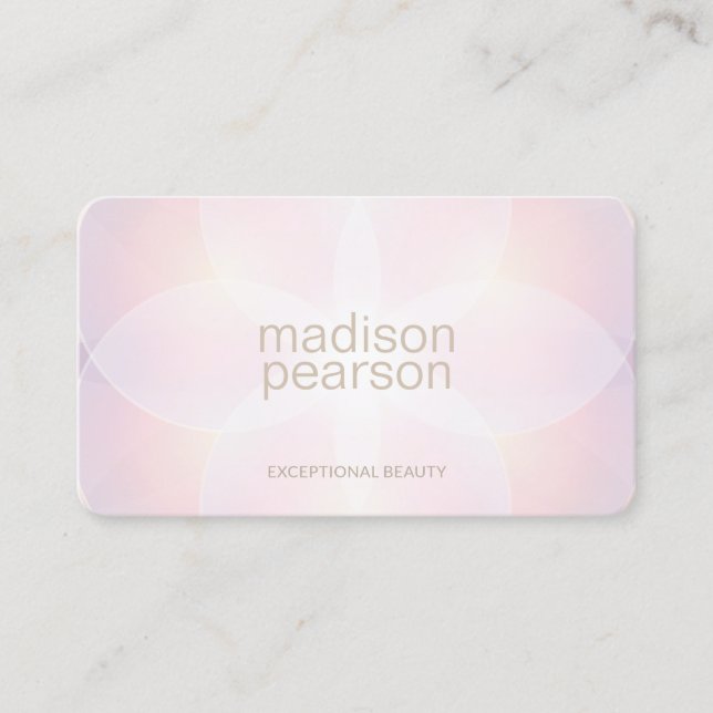 Pastell Pink Abstrakt Beauty Wellness-Center Visitenkarte (Vorderseite)