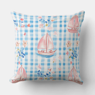 PASTELL PINK BLAU WEIß NAUTISCHES THEMA KISSEN