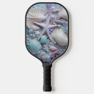 PASTELL PINK & BLAUE TROPISCHE MEERESSCHNECKEN PICKLEBALL SCHLÄGER